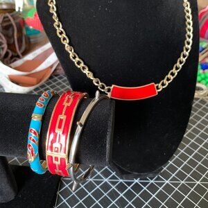 Modern Necklace and Bangle Set